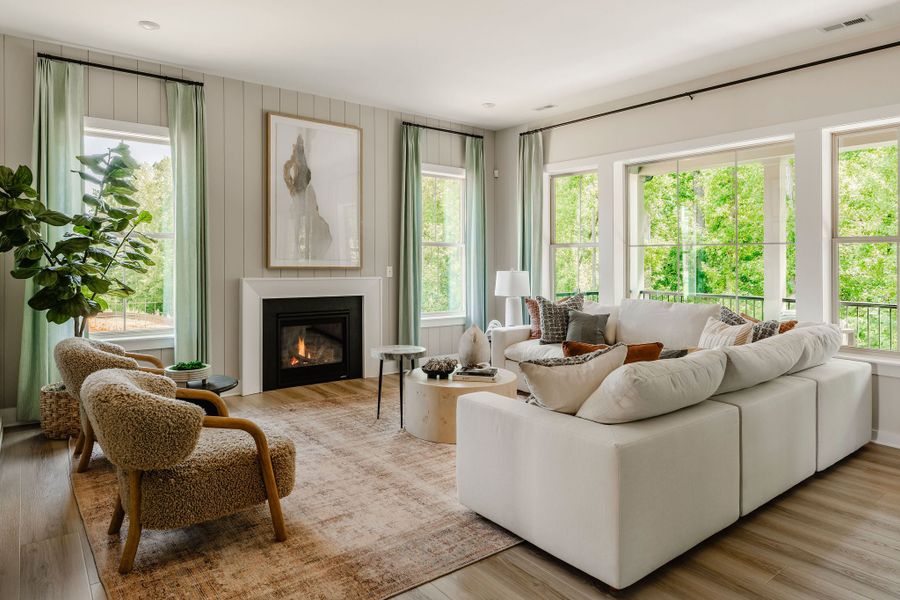 Furnished interior in a model home at Edgewater on Lake Tillery Inland in Norwood (Image 3).