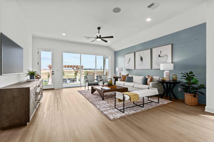 Furnished interior in a model home at Kissing Tree – Grove Series in San Marcos (Image 35).
