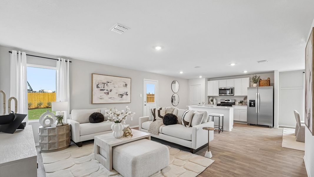 Furnished interior in a model home at Marigold in Kyle (Image 8).