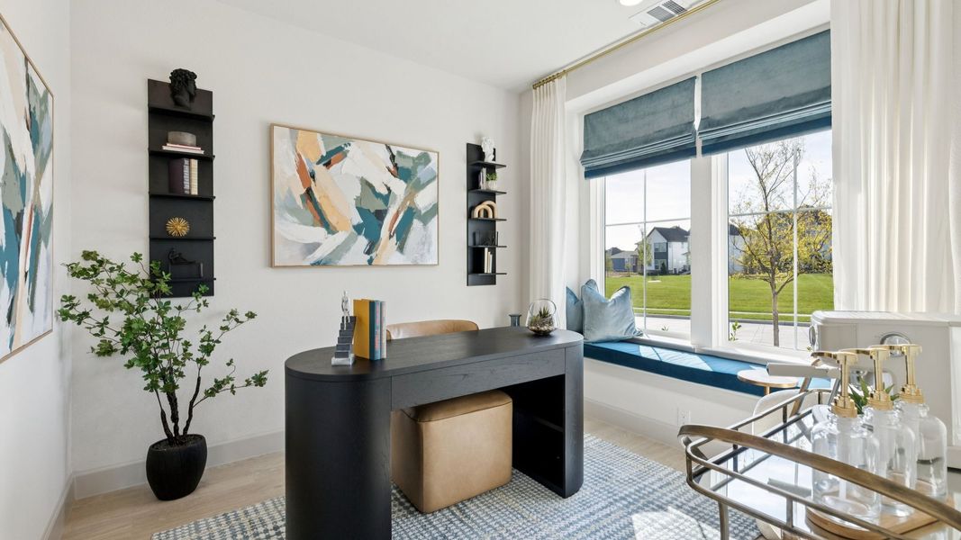 Furnished interior in a model home at Painted Tree - Woodland North in McKinney (Image 8).