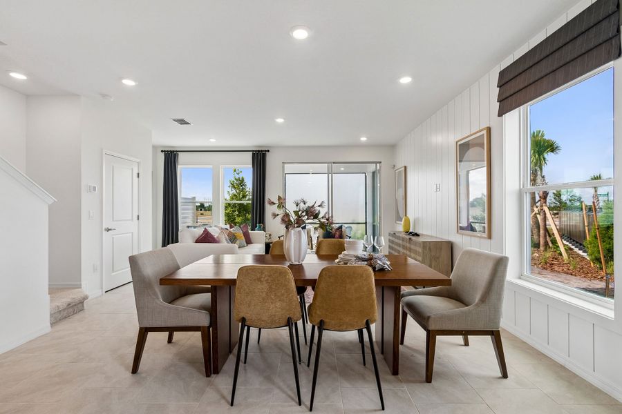 Furnished interior in a model home at Waterset Townhomes in Apollo Beach (Image 8). Furnished interior in a model home at Waterset Townhomes in Apollo Beach (Image 8).