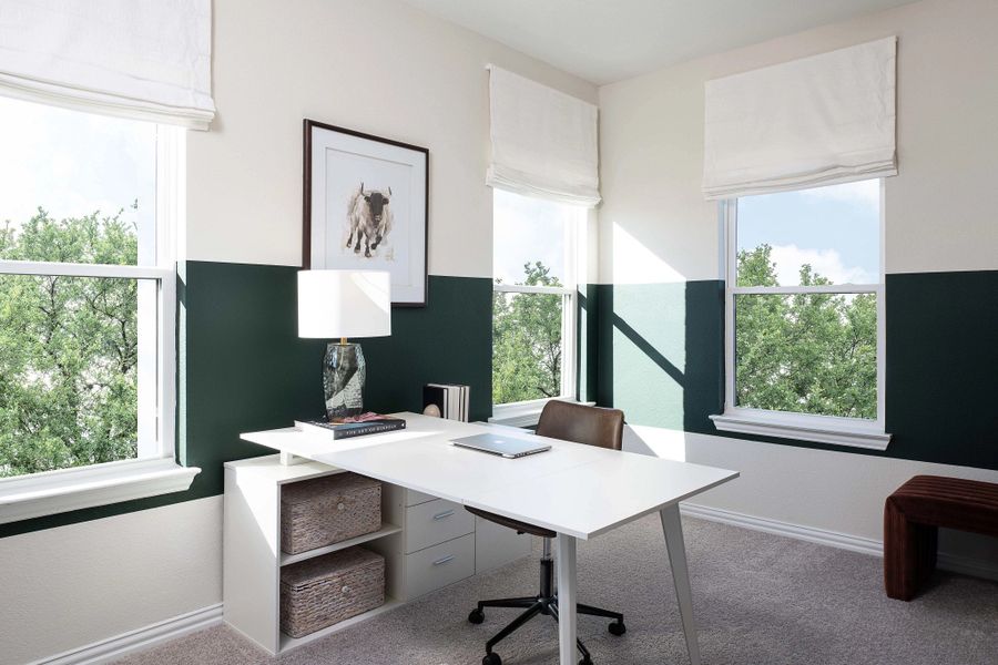 Furnished interior in a model home at The Farm in Allen (Image 15).