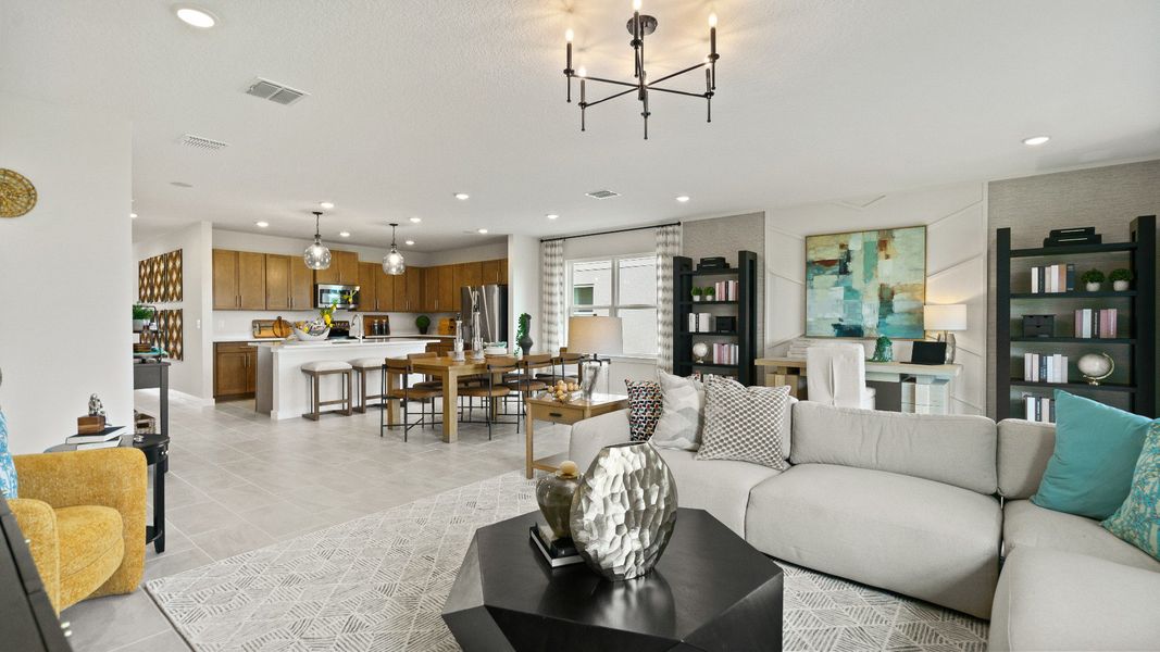 Model Home open concept living are by DRB Homes, New Homes in Jacksonville, FL