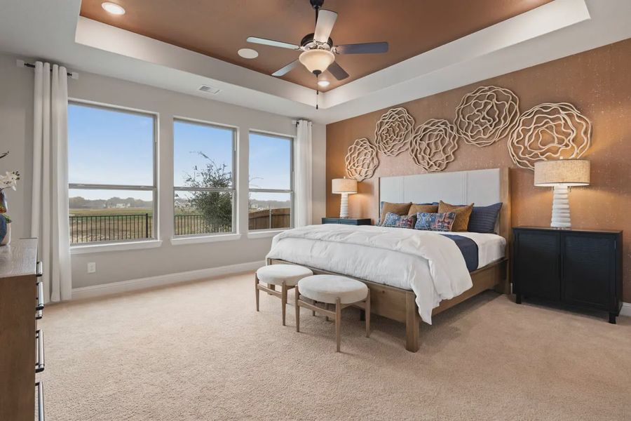 Furnished interior in a model home at Oaks of North Grove in Waxahachie (Image 7).