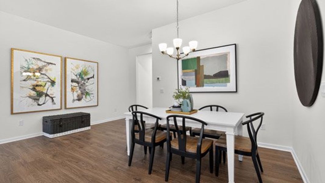 Furnished interior in a model home at The Villas at Galvins Ridge in Sanford (Image 30).