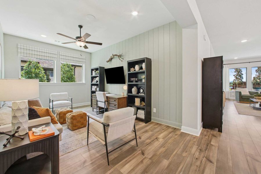 Furnished interior in a model home at Myrtle Creek in Waxahachie (Image 3). Furnished interior in a model home at Myrtle Creek in Waxahachie (Image 3).