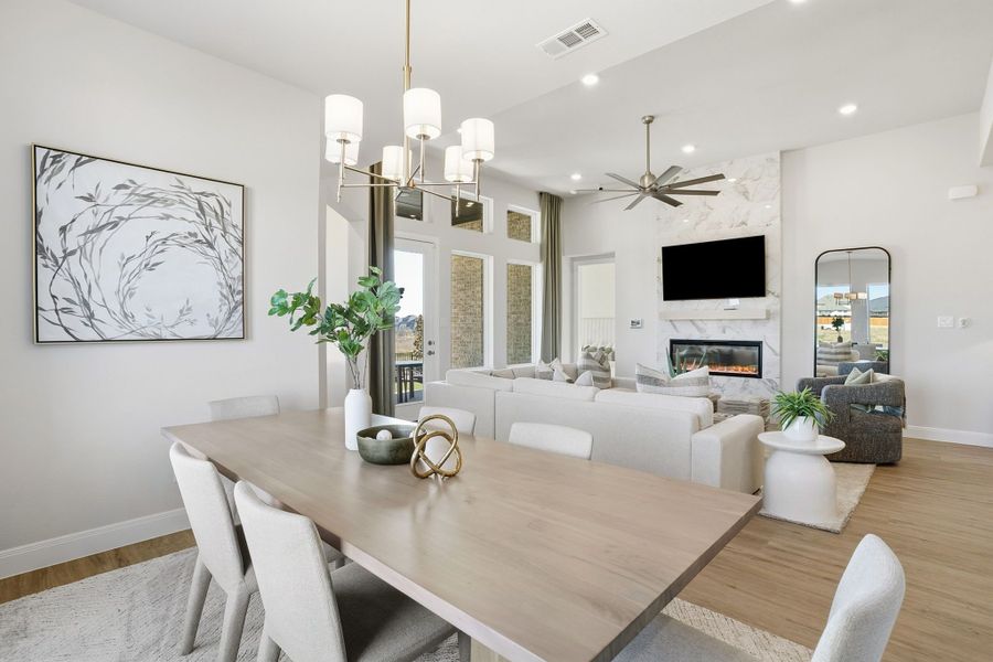 Furnished interior in a model home at Lily Creek at Sutton Fields in Aubrey (Image 94).