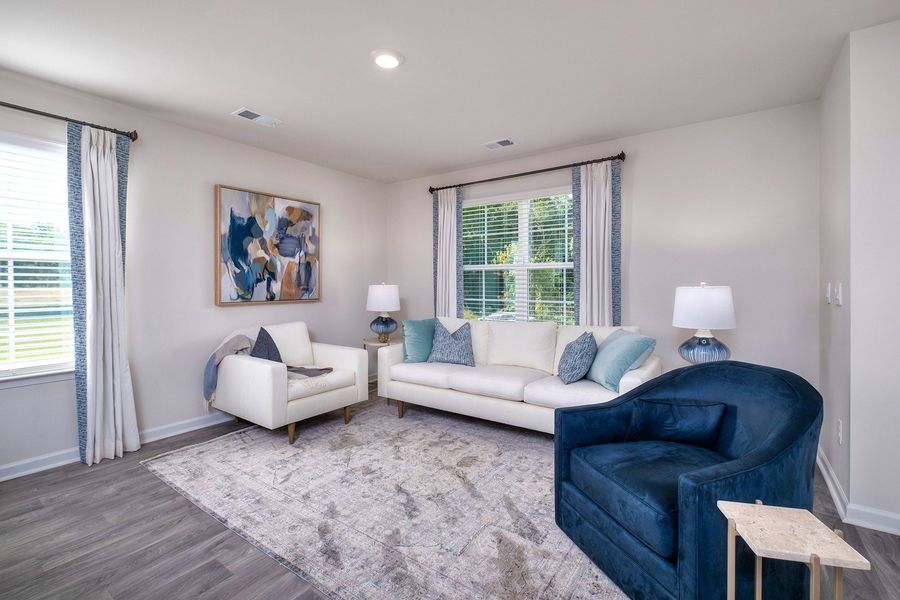 Furnished interior in a model home at Wall Street in Sumter (Image 7).