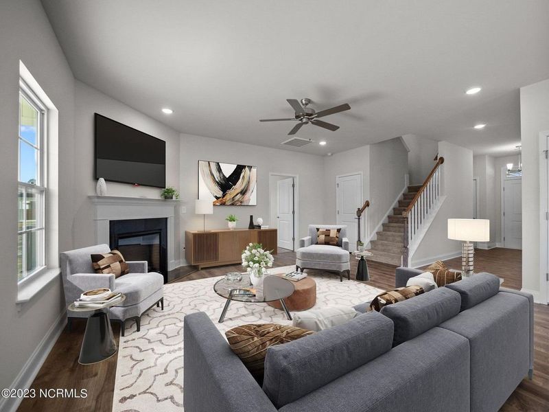 Furnished interior in a model home at Mill Creek Cove in Bolivia (Image 6).