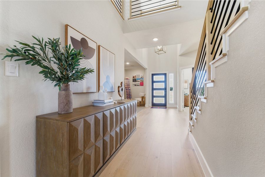 Furnished interior in a model home at Lariat in Liberty Hill (Image 8).