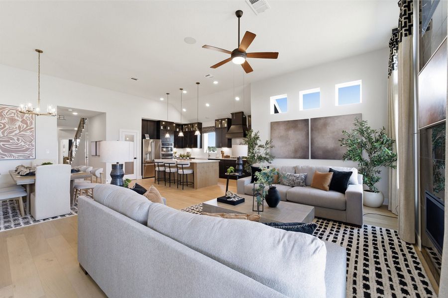 Furnished interior in a model home at Lariat in Liberty Hill (Image 35).
