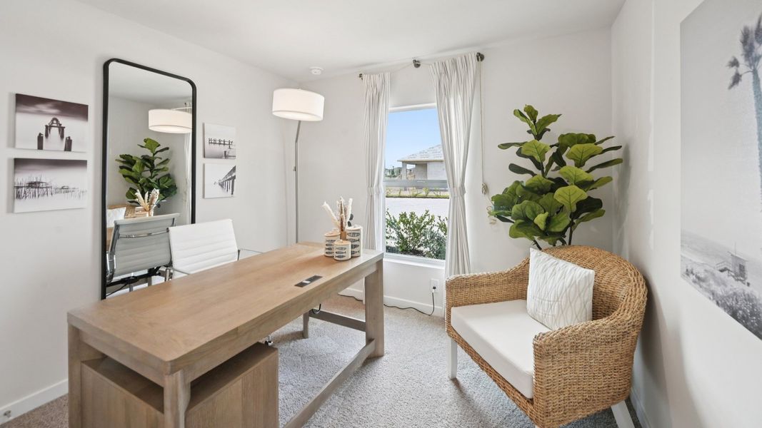 Furnished interior in a model home at Cove at West Port - Express in Port Charlotte (Image 31).