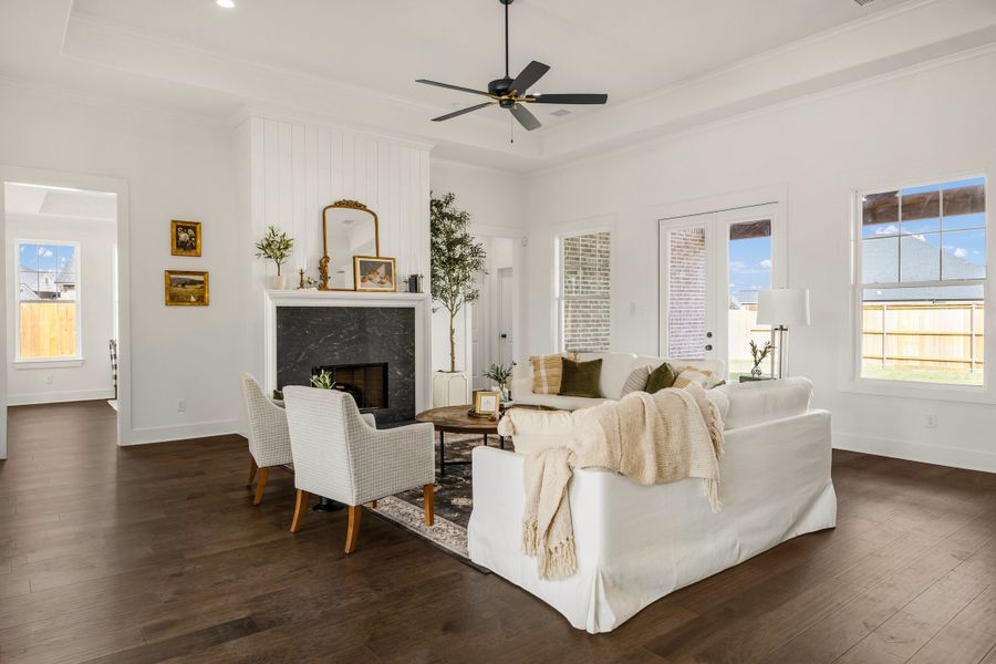 Furnished interior in a model home at Greens Prairie Reserve in College Station (Image 37).