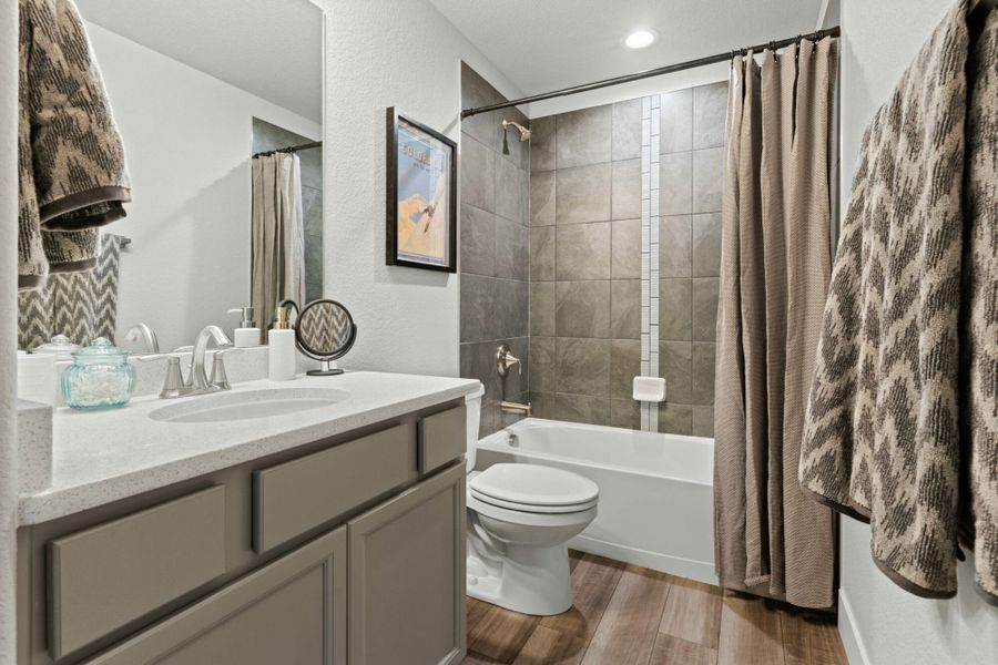 Furnished interior in a model home at Hidden Valley – Clover Collection in Severance (Image 33).