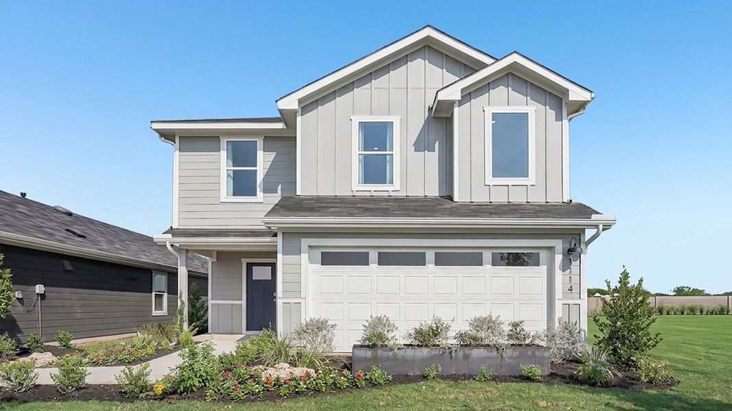 Front exterior of a home in the Marigold community, located in Kyle, TX (Image 4).