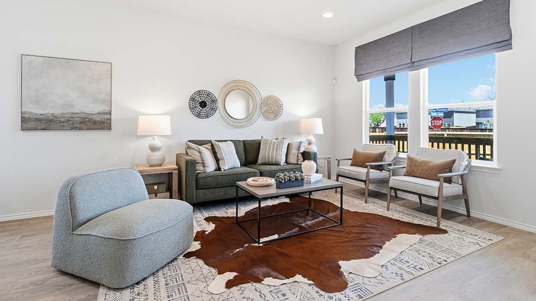 Furnished interior in a model home at Blue Ridge Ranch in San Antonio (Image 10).