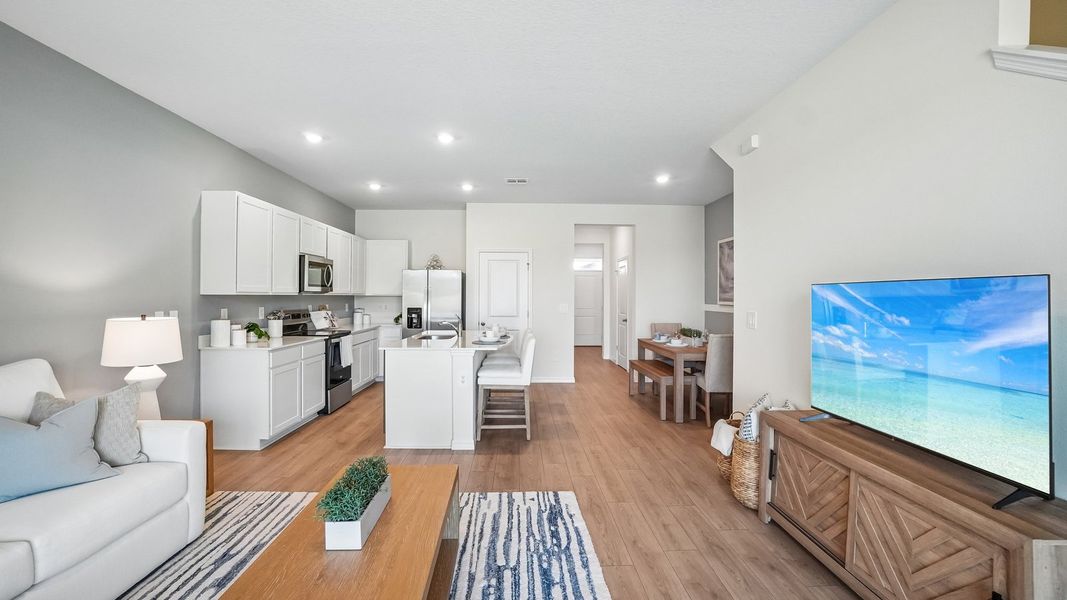 Furnished interior in a model home at Sanctuary at Citrus Park Townhomes in Tampa (Image 15).
