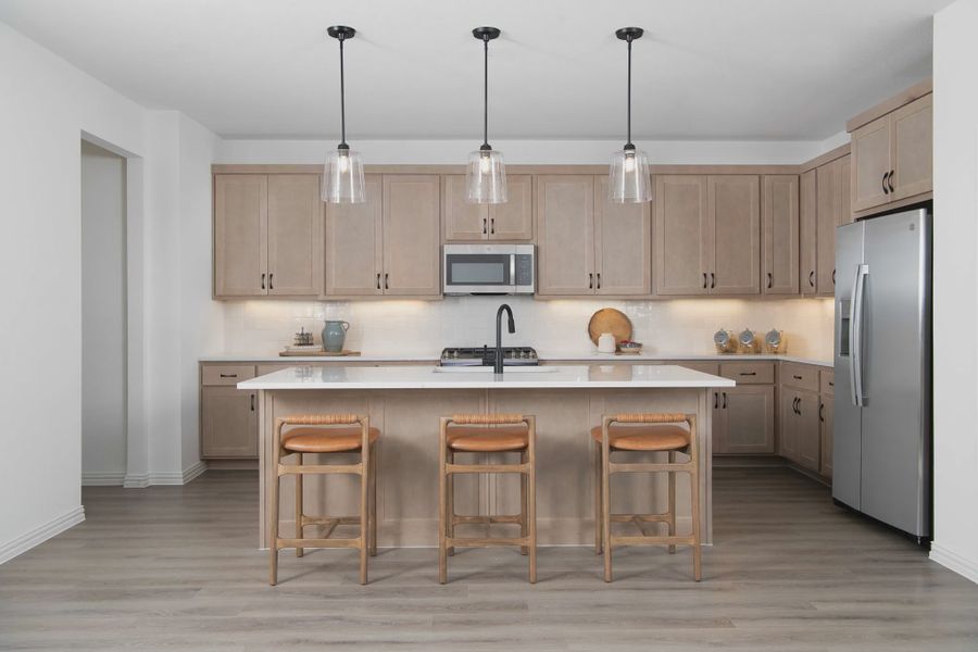 Furnished interior in a model home at Creekview Fossil Ridge in Pilot Point (Image 14). Furnished interior in a model home at Creekview Fossil Ridge in Pilot Point (Image 14).