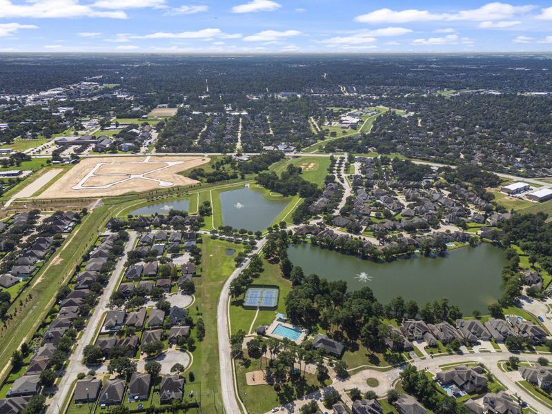 Aerial view of the Trinity Grove community in Spring, TX, showing layout and nearby surroundings (Image 11).