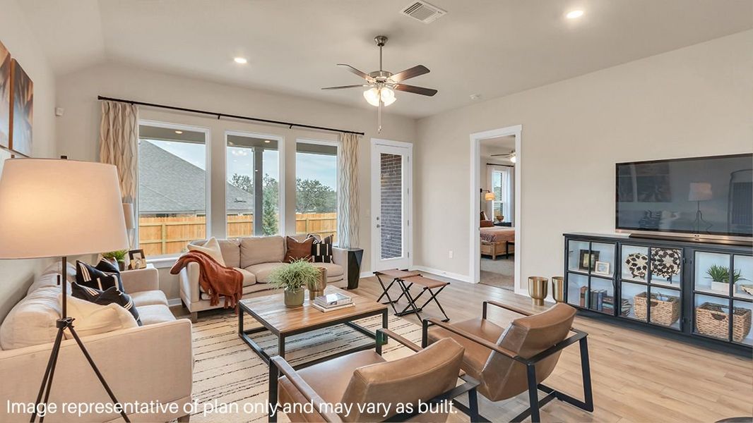 Furnished interior in a model home at Prairie Oaks in Oak Point (Image 13).