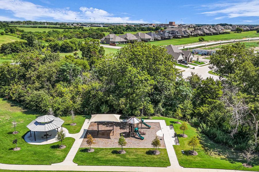 Aerial view of the Redden Farms - Executive Series community in Midlothian, TX, showing layout and nearby surroundings (Image 5).