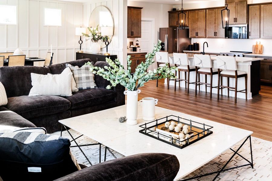 Furnished interior in a model home at Fox Field Farms in Broadway (Image 4).