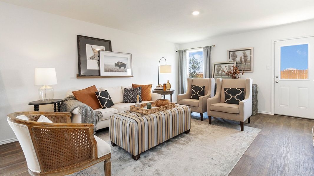Furnished interior in a model home at Preserve at Medina in Von Ormy (Image 35).