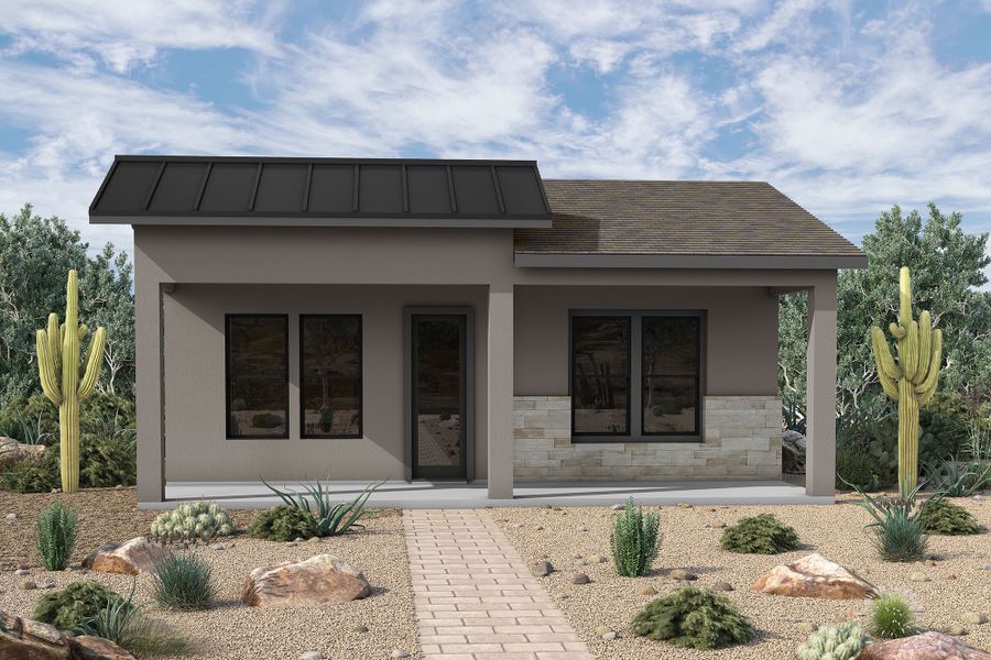 Front exterior of a home in the Preserve Ranch community, located in Scottsdale, AZ (Image 4). Front exterior of a home in the Preserve Ranch community, located in Scottsdale, AZ (Image 4).