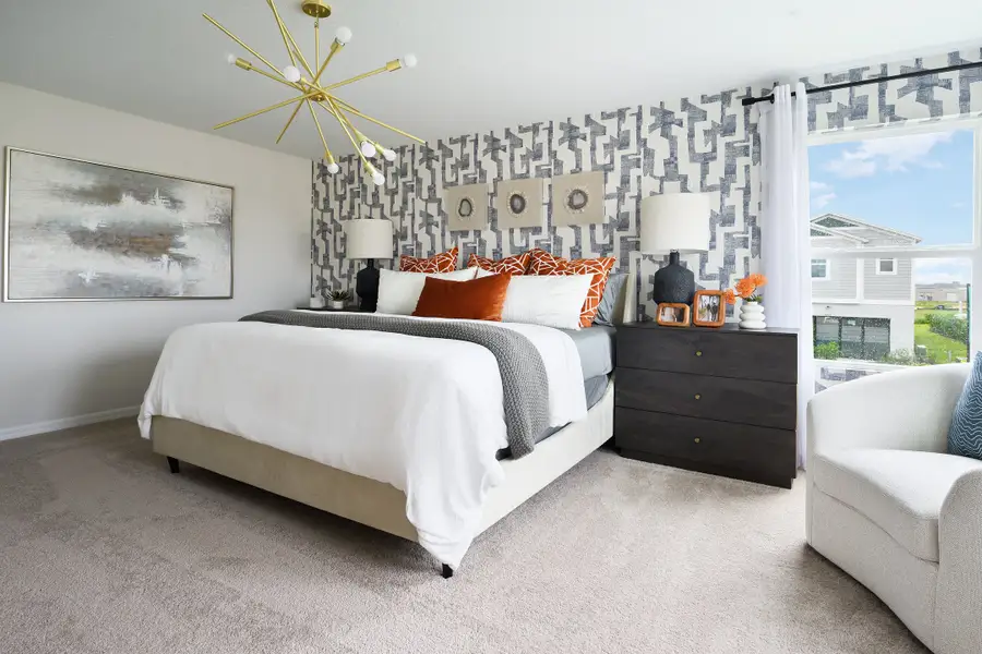 Furnished interior in a model home at Crosswinds in Haines City (Image 9).