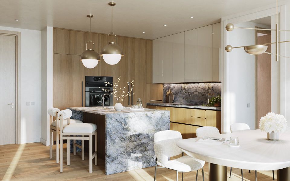 Furnished interior in a model home at Icon Beach Residences in Hollywood (Image 8).