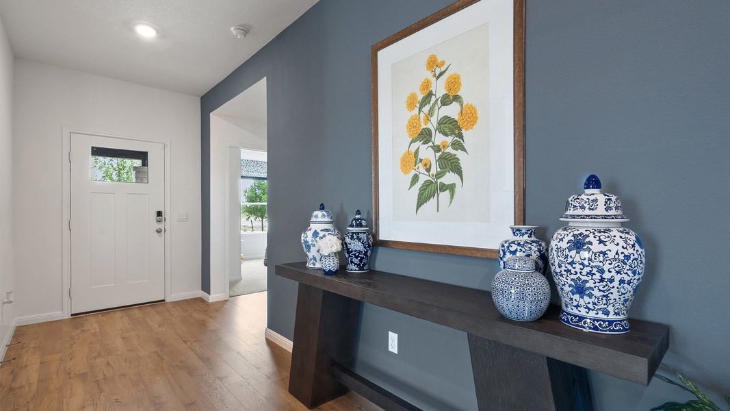 Furnished interior in a model home at Monarch Ranch in Manor (Image 5).