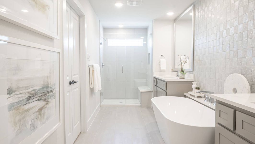 Furnished interior in a model home at The Abbey at Mercer Crossing in Farmers Branch (Image 20).