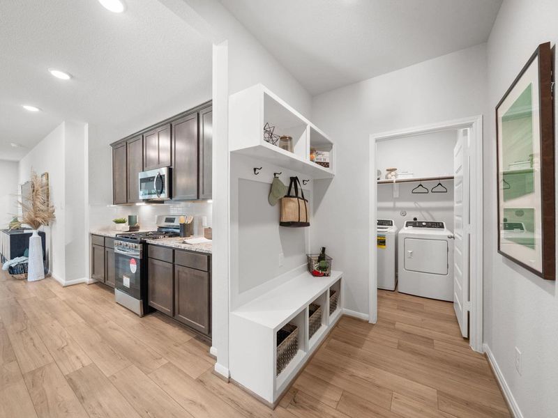 Furnished interior in a model home at Caney Creek Place in Conroe (Image 17).