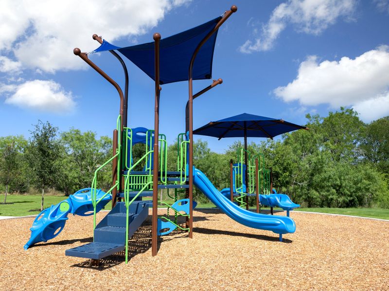 Kids can play at the community playground.