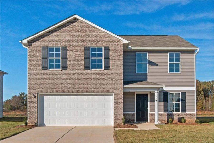 A house with a garage.