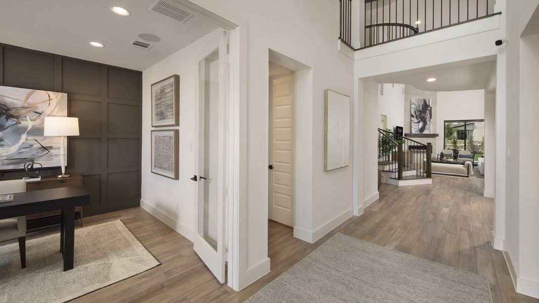 Furnished interior in a model home at Eldorado At Santa Rita Ranch 60' in Liberty Hill (Image 4). Furnished interior in a model home at Eldorado At Santa Rita Ranch 60' in Liberty Hill (Image 4).