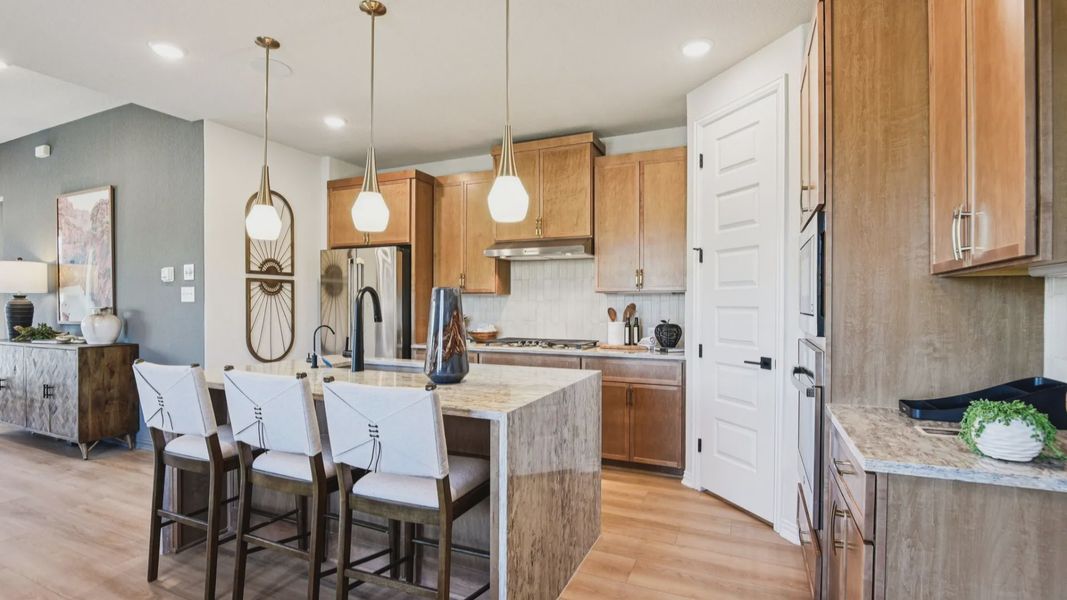Furnished interior in a model home at Clear Creek in New Braunfels (Image 27).