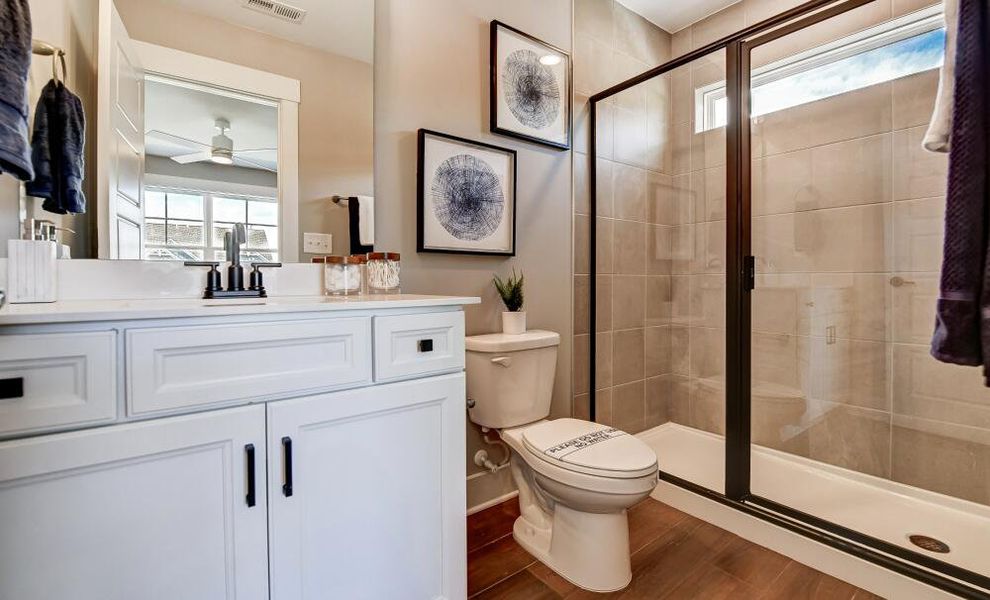 Furnished interior in a model home at Twin Creek Forsyth in Kernersville (Image 36).