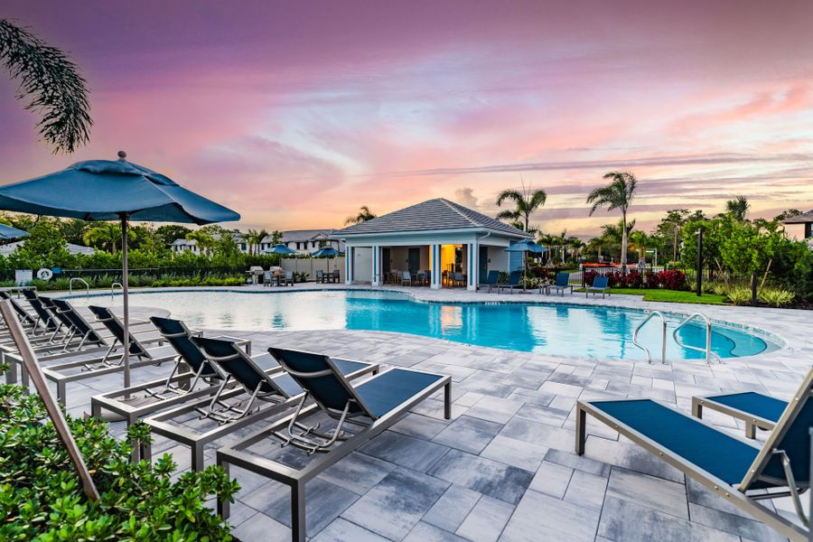 Sunset Reflections Poolside