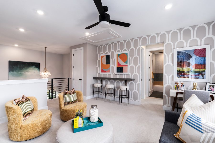 Furnished interior in a model home at Wolf Ranch – West Bend in Georgetown (Image 18).