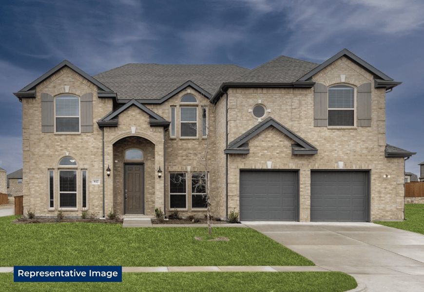 Front exterior of a home in the Cambridge Estates - Harwood community, located in Prosper, TX (Image 10).