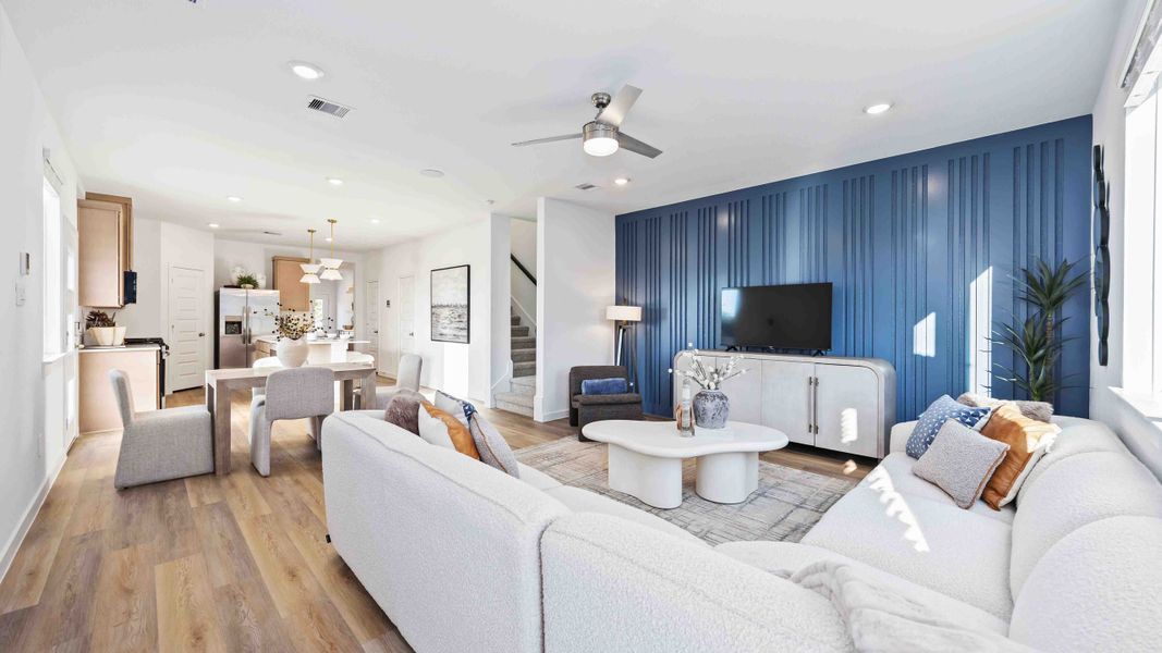 Furnished interior in a model home at Wheatley Oaks in Houston (Image 9).