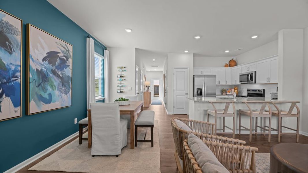 Furnished interior in a model home at Clock Road Townhomes in New Bern (Image 7).