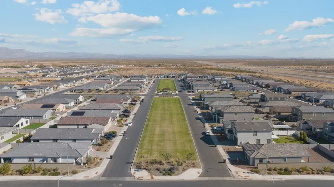 Aerial view of the Destination at Gateway community in Mesa, AZ, showing layout and nearby surroundings (Image 9).
