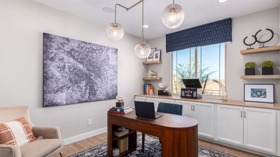 Furnished interior in a model home at Alamar Encore Collection in Avondale (Image 43).