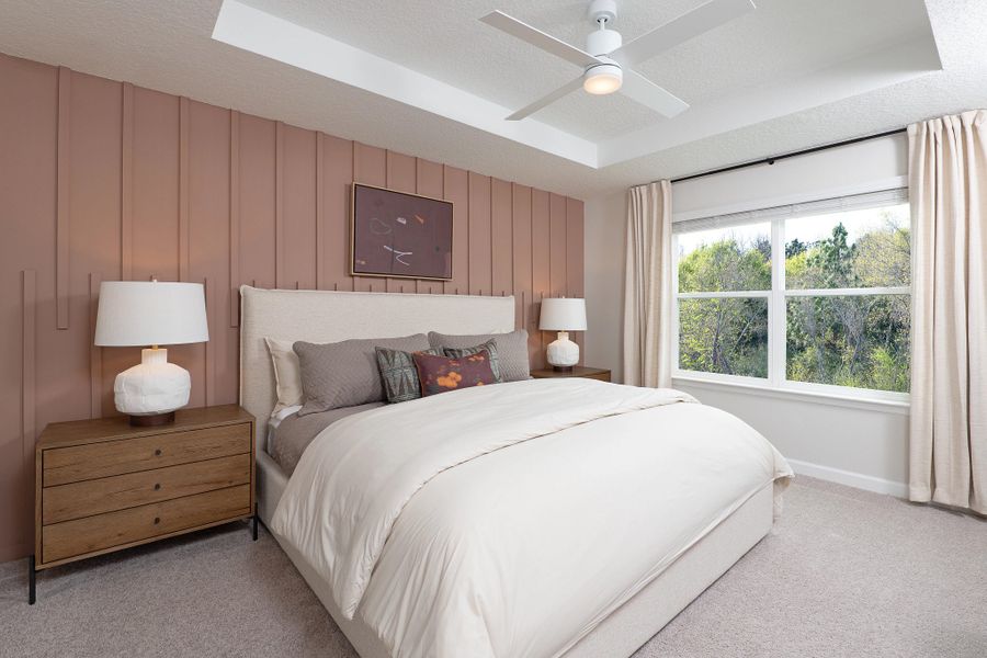 Furnished interior in a model home at Montague Chase in Tampa (Image 12).