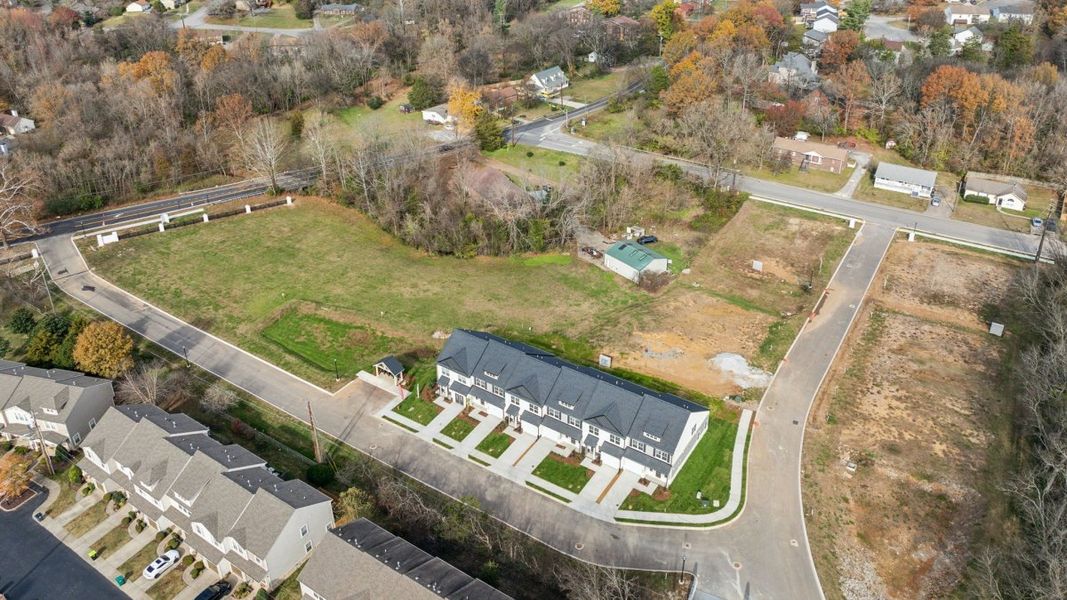Aerial view of the Tulip Springs community in Hermitage, TN, showing layout and nearby surroundings (Image 3). Aerial view of the Tulip Springs community in Hermitage, TN, showing layout and nearby surroundings (Image 3).