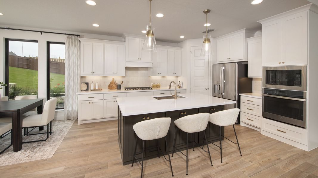 Furnished interior in a model home at Homestead 55' in Schertz (Image 9).