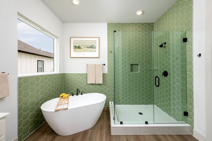 Furnished interior in a model home at Weltner Farms 60’s in New Braunfels (Image 30).