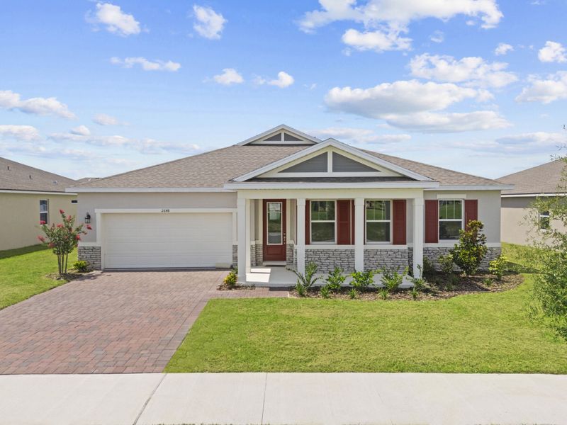 Front exterior of a home in the Waterbrooke community, located in Clermont, FL (Image 2).